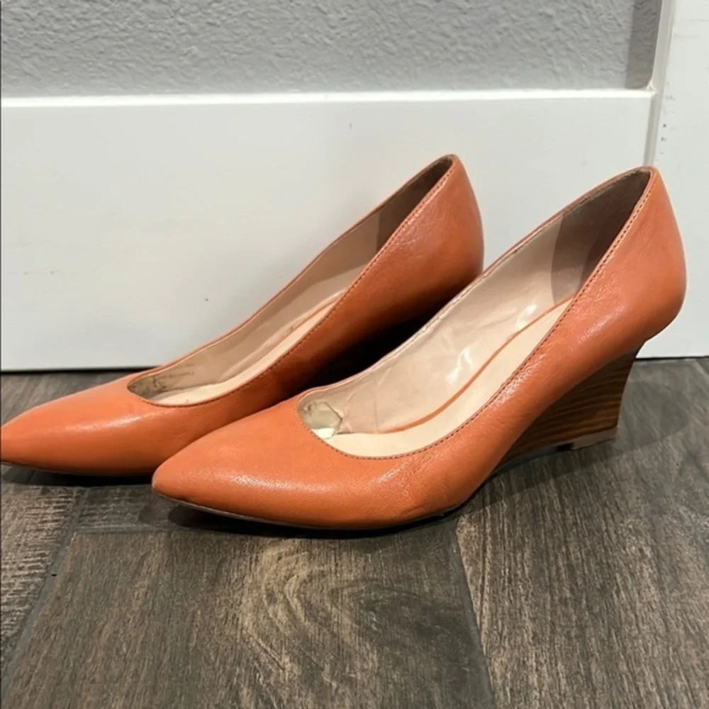 Franco Sarto Orange Wedge Pointy Toe Heel Sz 6.5